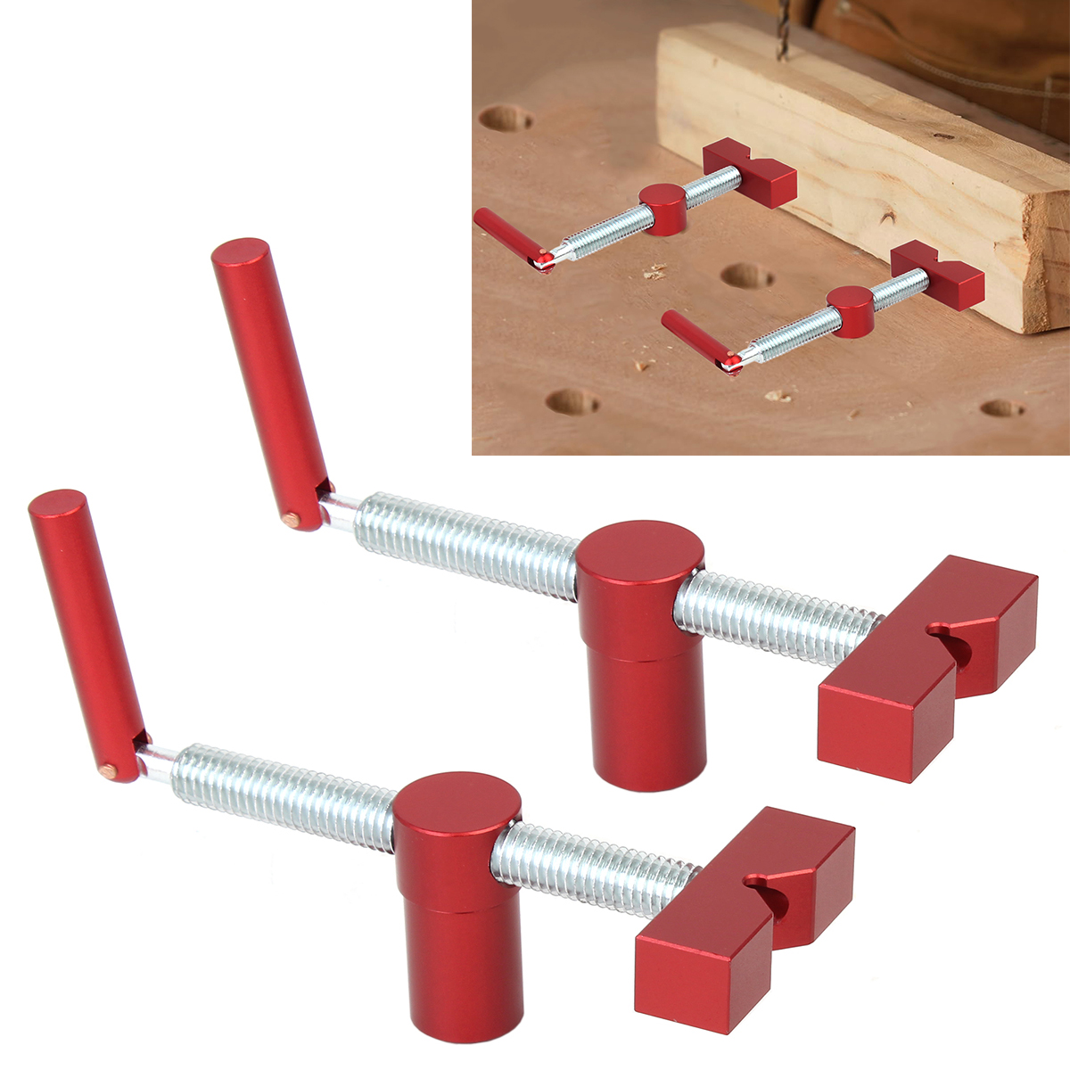Woodworking Front Vise - 木工ベンチ犬ブレーキインサートワークベンチ高速固定クリップクランプアルミ治具万力 20 ミリメートルデスクトップ穴大工ツール