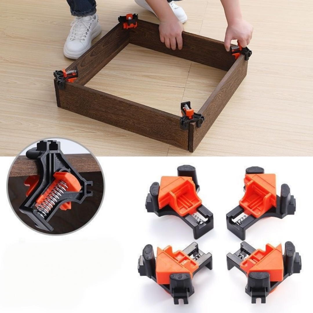 Woodworking Carpenter - 4個 90 ° 直角クランプ固定クリップ額縁コーナークランプ木工ハンドツール家具修理写真補強