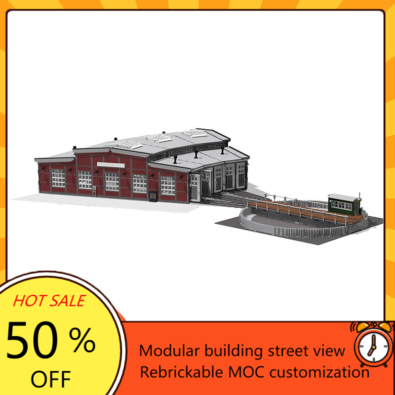 Turning Gouge Set - 5286ピース MOC クリエイティブ モジュラー鉄道駅セット 回転式機関車整備所 カスタムパズル