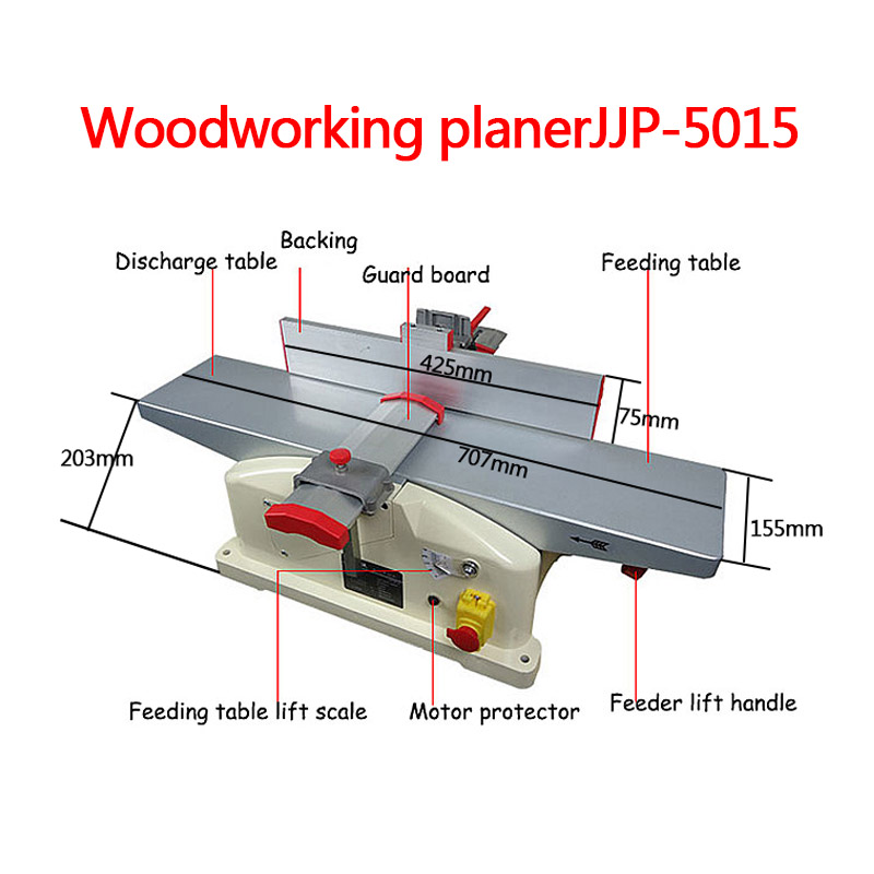 Woodworking Thicknesser - アルミ製カウンタートップ、強力軽量家庭用木工プレーナー、木材表面加工機プレーナー6インチ