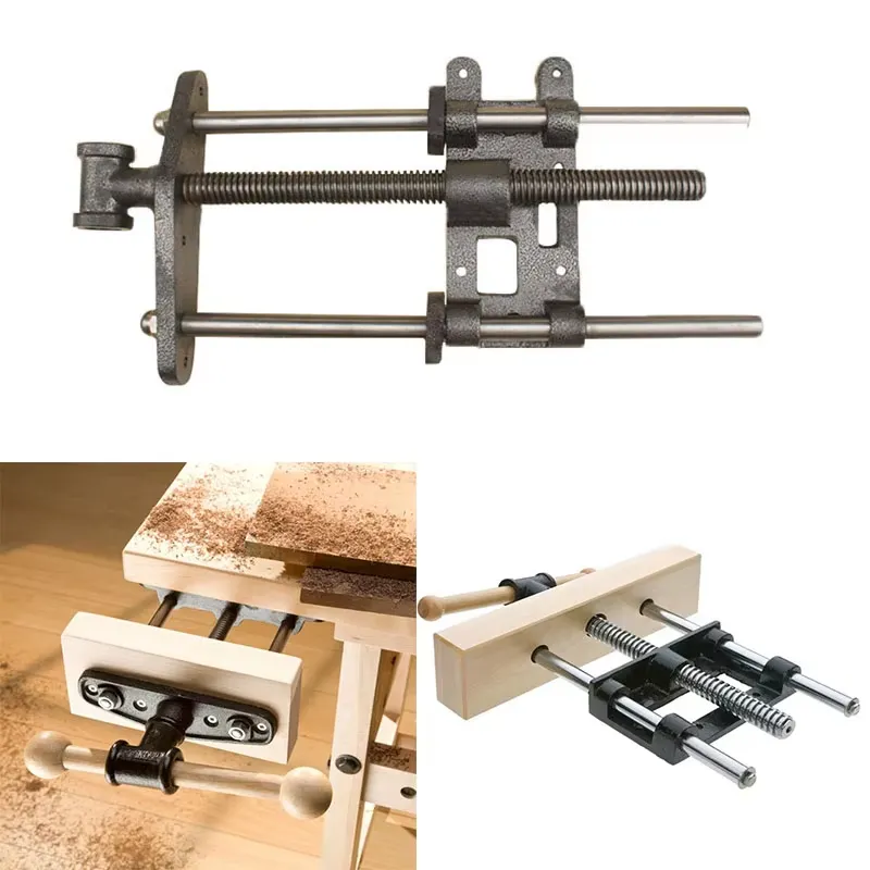 Woodworking Front Vise - 木工用バイス1個、フロントバイス、7インチ木工工具、鋳鉄製本体構造、頑丈なスチール製メインスクリュー付き