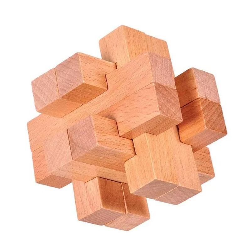 Woodworking Hobby - 大人と子供のための木製頭の体操 ルーバンロック IQチャレンジパズル 論理と問題解決スキル教育玩具