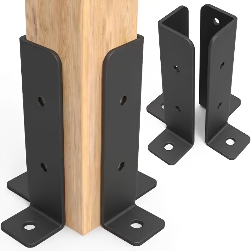 2個入り調整可能なデッキポストアンカーブラケット、頑丈な金属 - Woodworking Hatchet のレビューと価格