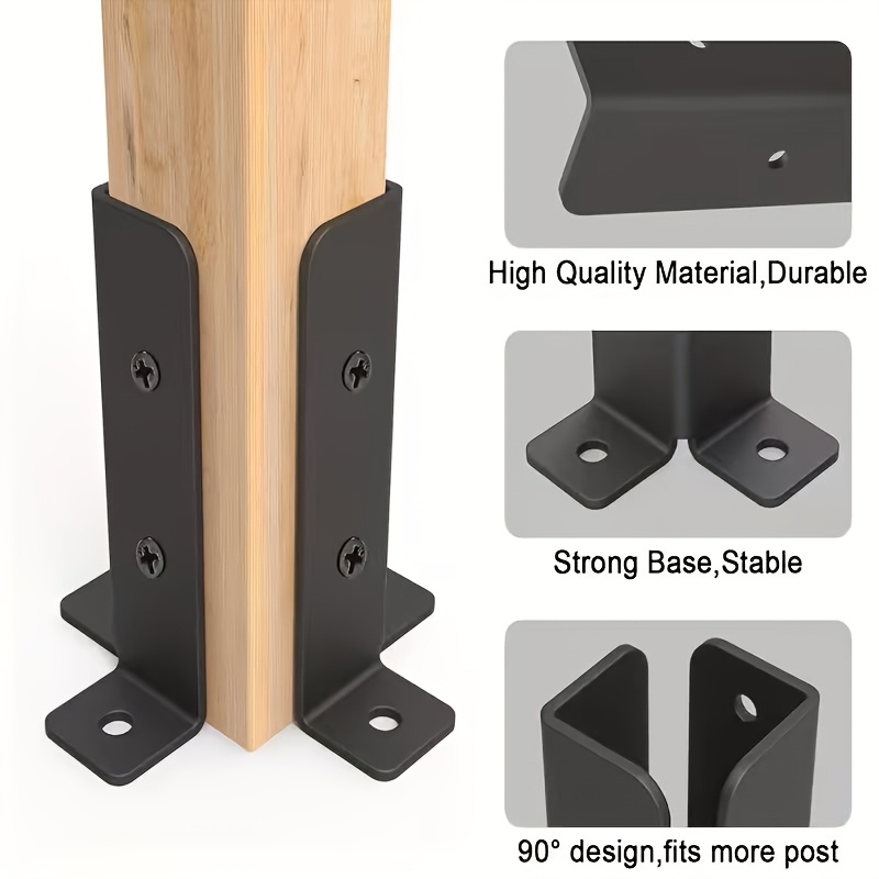 2個入り調整可能なデッキポストアンカーブラケット、頑丈な金属 - Woodworking Hatchet のレビューと価格