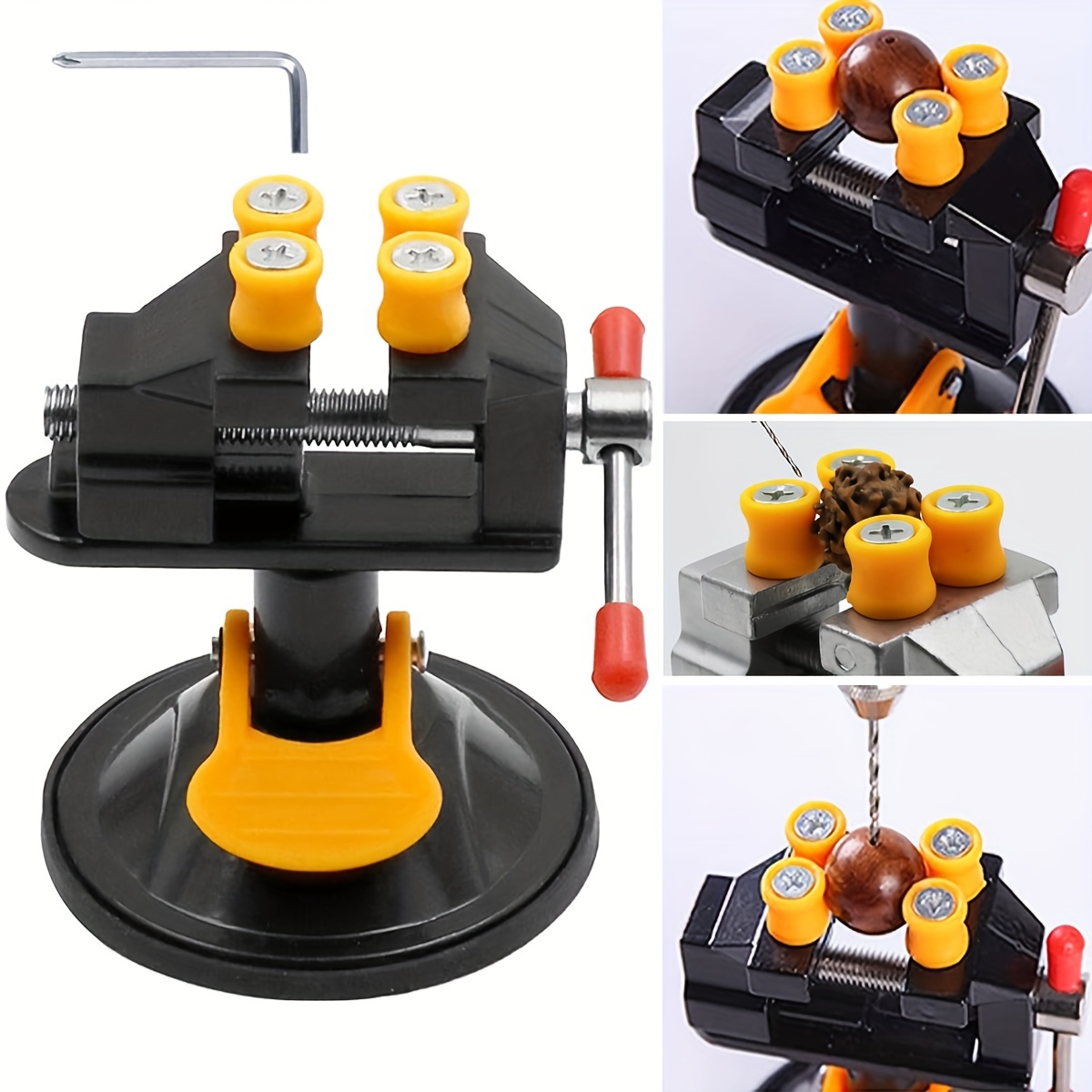 360 °   回転式吸盤ミニアルミベンチバイス、ポータブル - Woodworking Front Vise のレビューと価格
