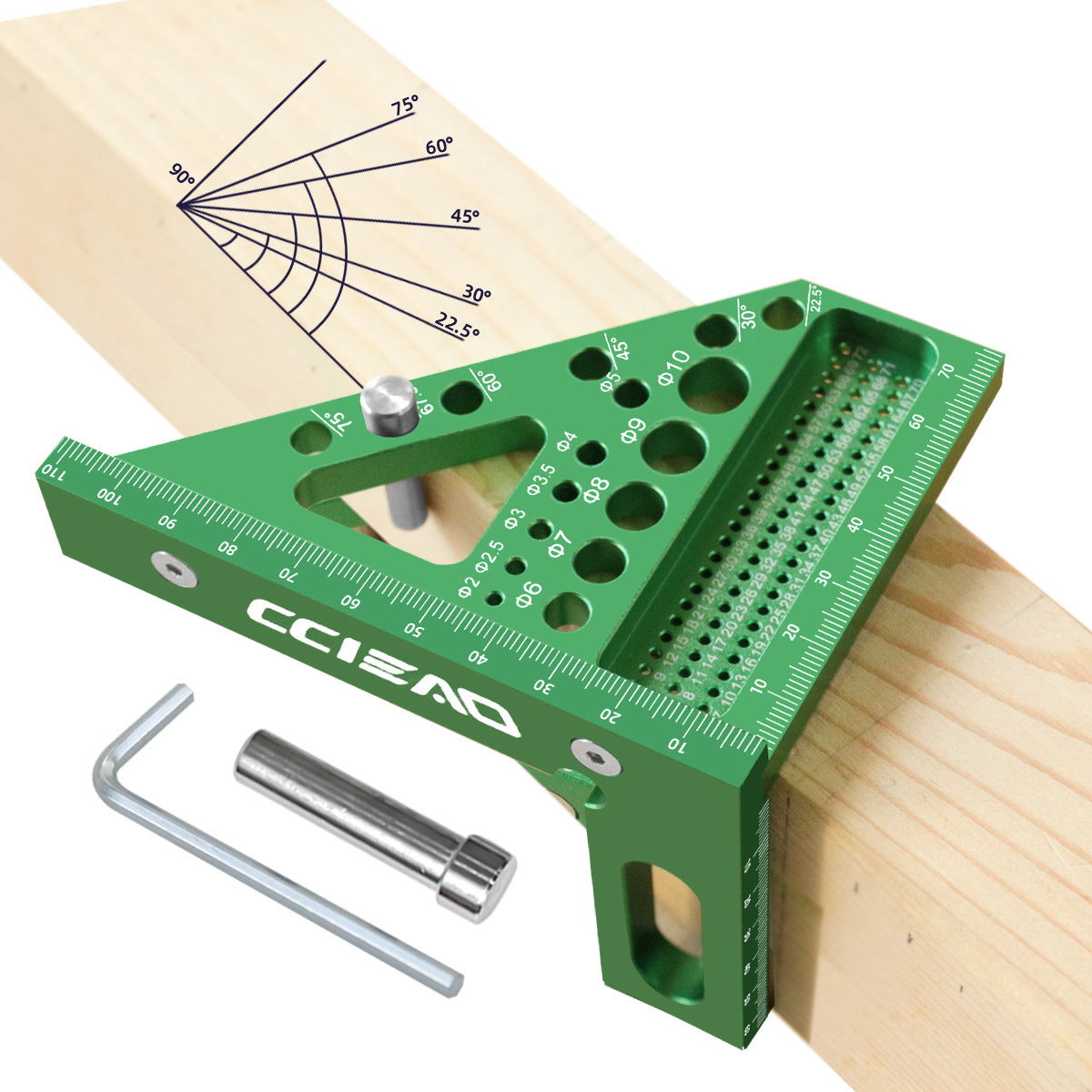 カーペンタースクエア 3D マルチ角度測定定規、穴位置高精度 - Woodworking Carpenter のレビューと価格