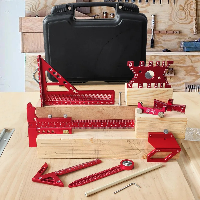 木工用アルミ製直角定規キット（ボックス付き）精密大工用クイッ - Woodworking Carpenter のレビューと価格