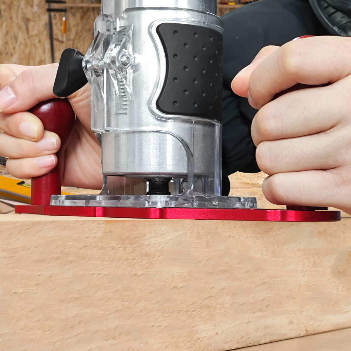 ハンドルとセンターラインポインター付きルーターベース、フリッ - Woodworking And Carpentry のレビューと価格