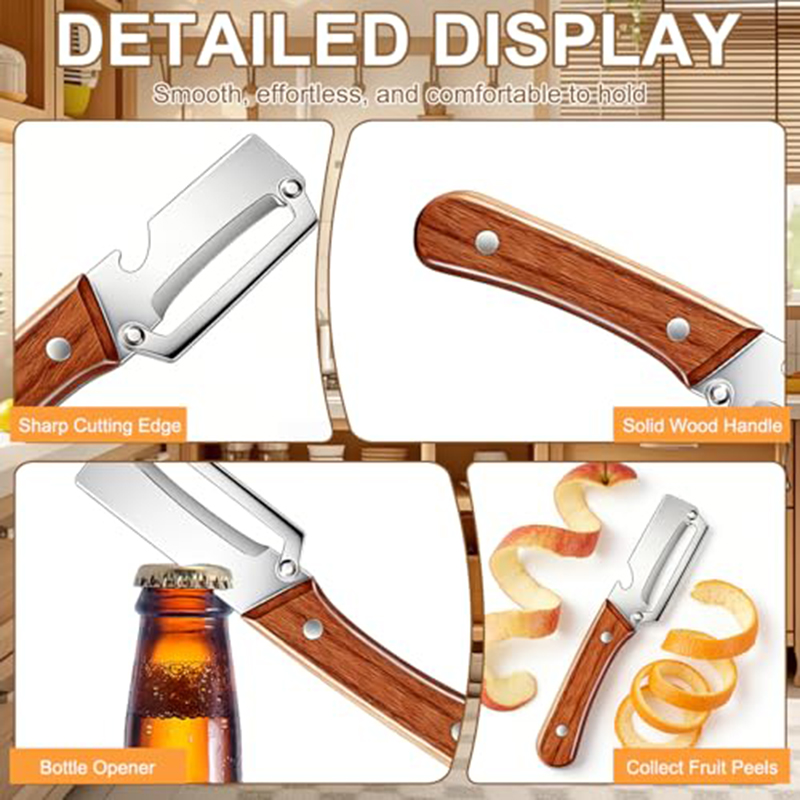 ステンレス製キッチンピーラー 木製ハンドル付き野菜ピーラー  - Woodworking Hobby のレビューと価格