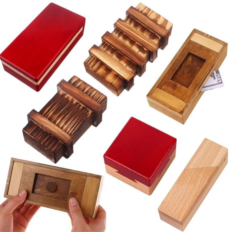 木製パズルボックス、秘密の隠しコンパートメント付き、難しい頭 - Woodworking Hobby のレビューと価格